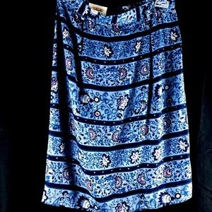 Talbots Petites Skirt 4 Blue Red White Floral